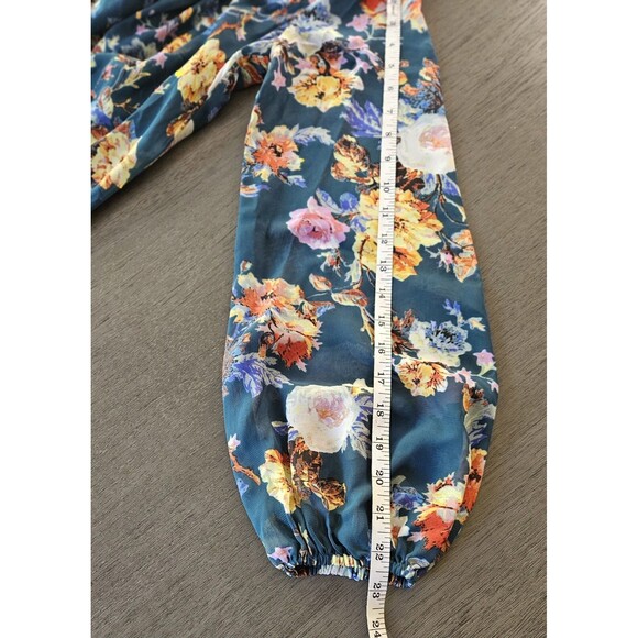 Show Me Your Mumu Womens Lined Long Sheer Sleeved Oversized Boho Green Tunic S - Picture 6 of 11